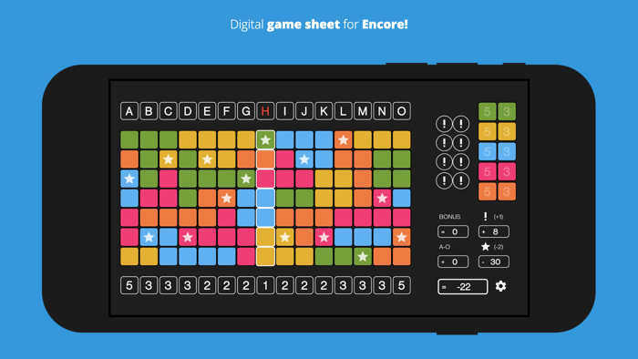 Encore 2 - Game Sheet