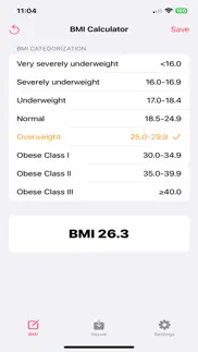 bmi simple: tracker iphone screenshot 1
