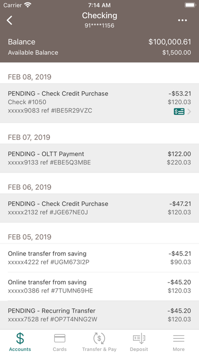 White Sands FCU Mobile Banking Screenshot