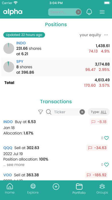 Alpha Stocks Screenshot