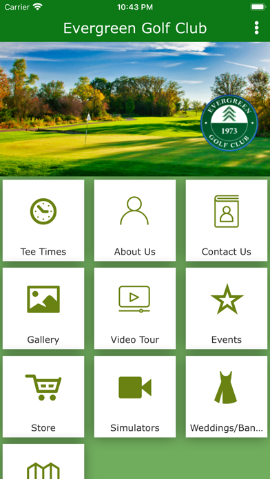 Evergreen Golf Club App Screenshot