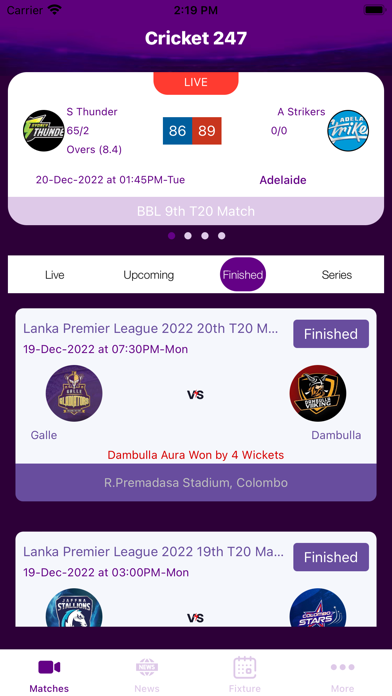 Cricket 247 live line Screenshot