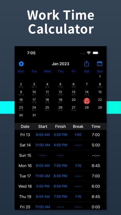 Work Time Calculator & Shifts Screenshot