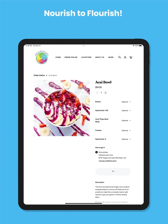 Kaleidoscope Juice iPad screenshot 6 - Food & Drink app