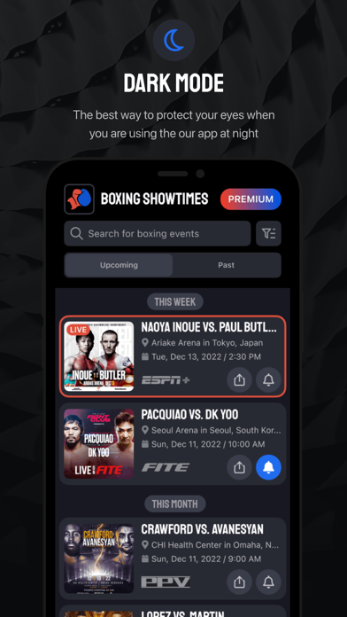 Boxing Showtimes Screenshot