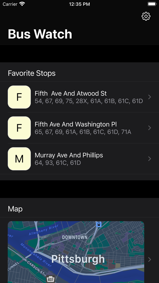 #4. Pittsburgh Bus Watch (iOS) 由: Tyler Madonna
