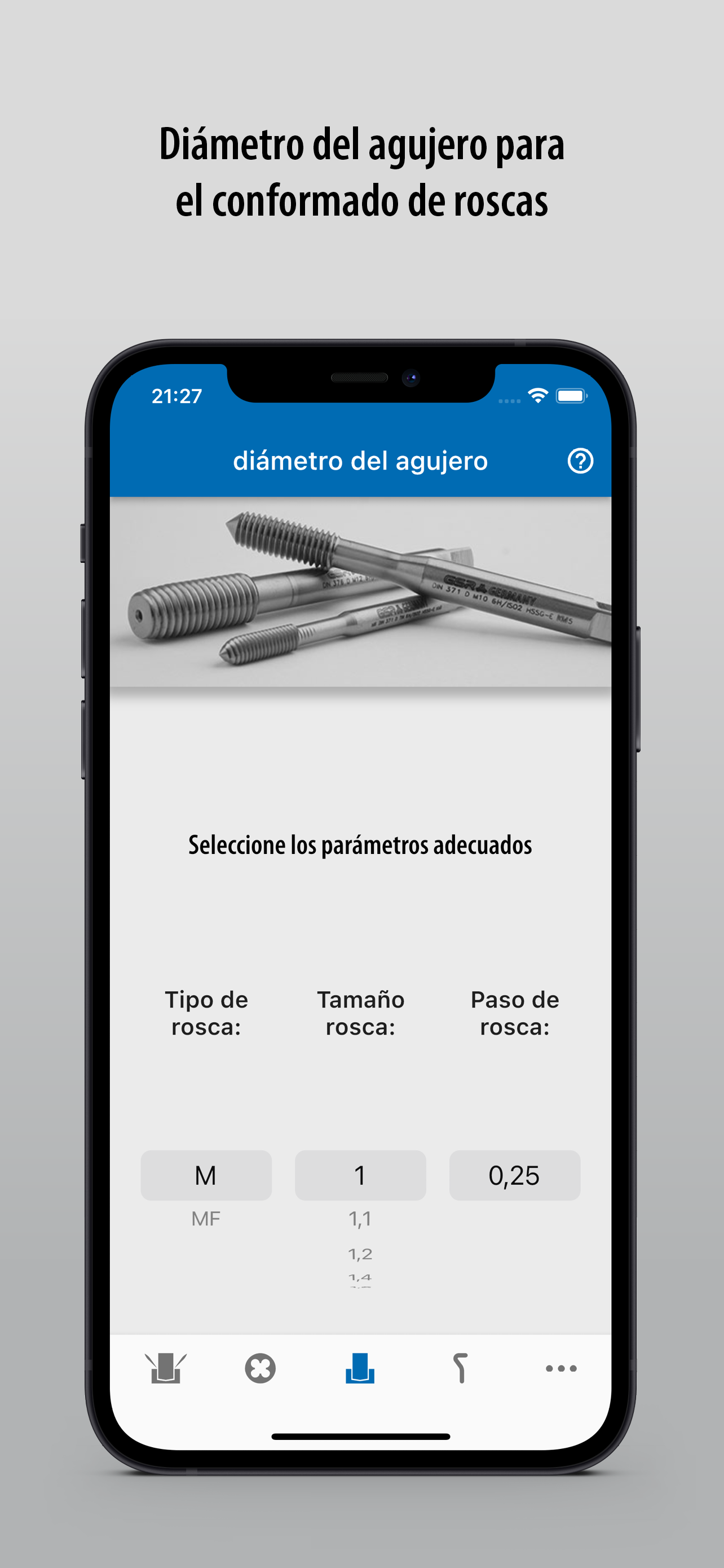 Calculadora para roscas