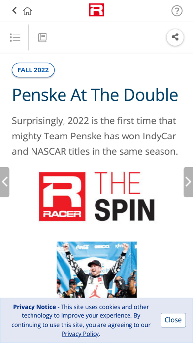 RACER Magazine Screenshot