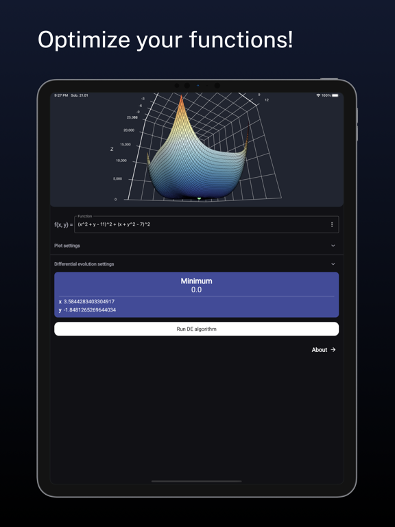 Differential Evolution iPad screenshot