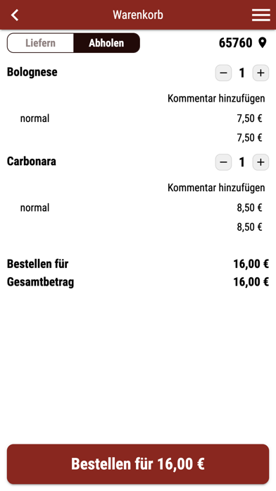 Pizzeria Sorrento Eschborn Screenshot