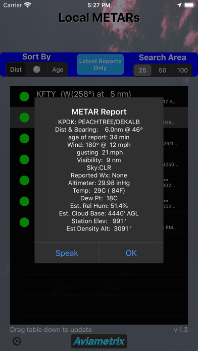 Local METARs Screenshot