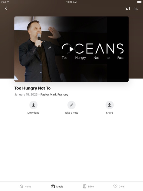 Oceans Church App iPad screenshot 3 - Lifestyle app