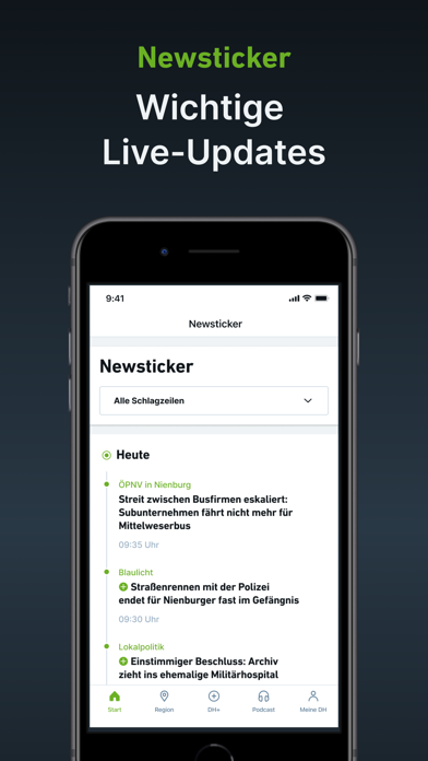 DH - Nachrichten und Podcast Screenshot