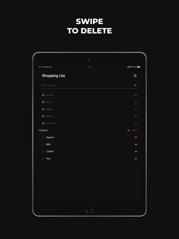 Minimalist Shopping List iPad screenshot 4 - Shopping app