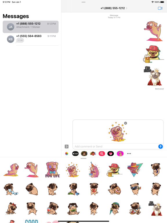 Screenshot #6 pour Pug Lovers Stickers