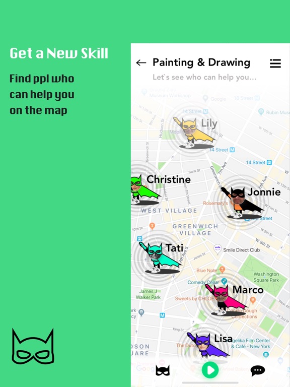 Tadaaam. Superheroes city game iPad screenshot 4 - Social Networking app