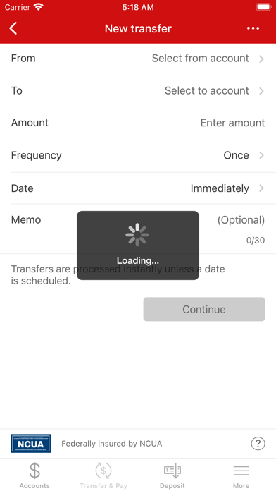 US Employees Credit Union Screenshot