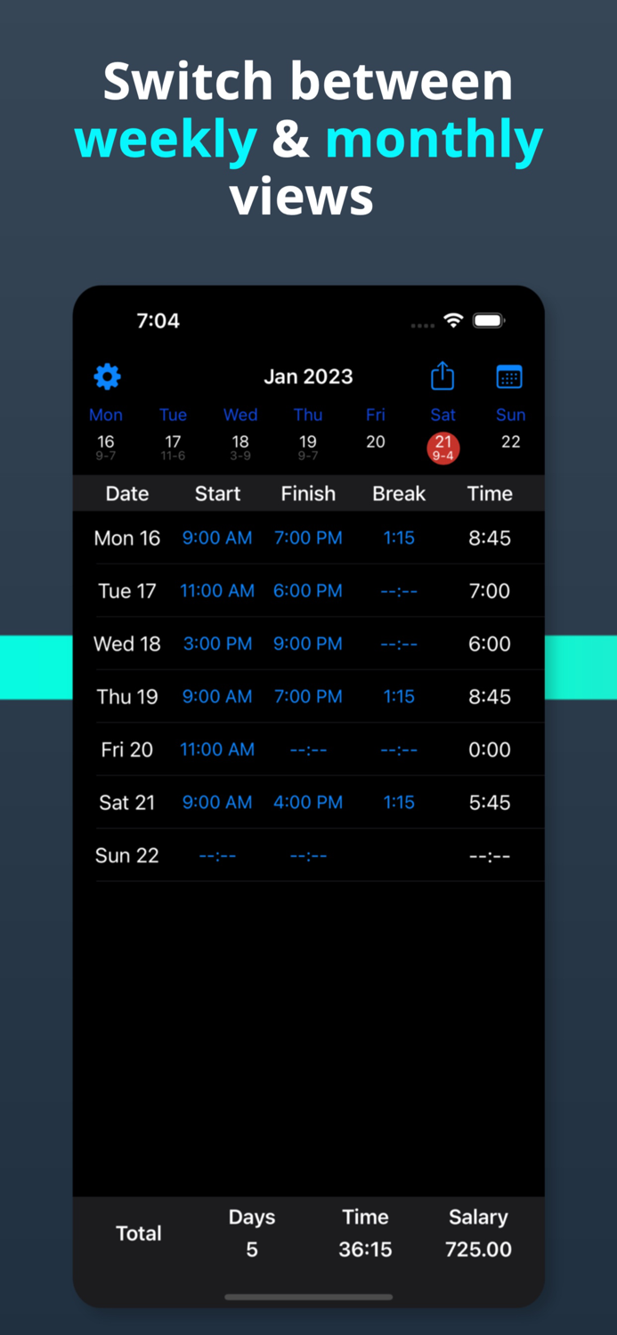 Work Time Calculator and Shifts