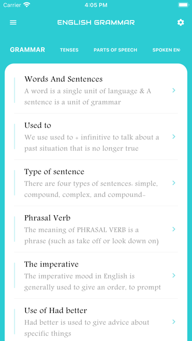 English Grammar Book Screenshot