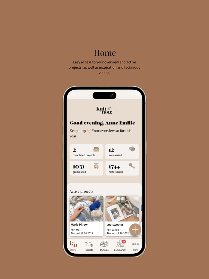 Knitandnote App for makers