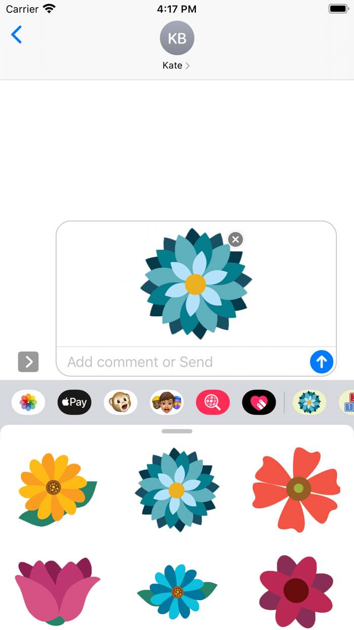 Color Flowers Stickers and emoji