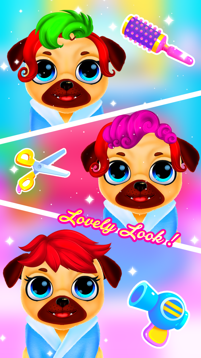 Puppy Pug at Animal Hair Salon