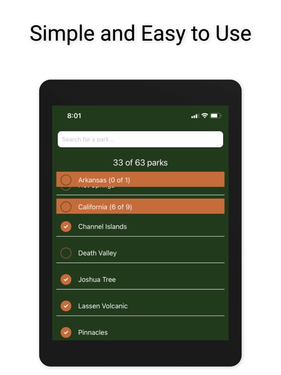 National Parks Checklist screenshot 2