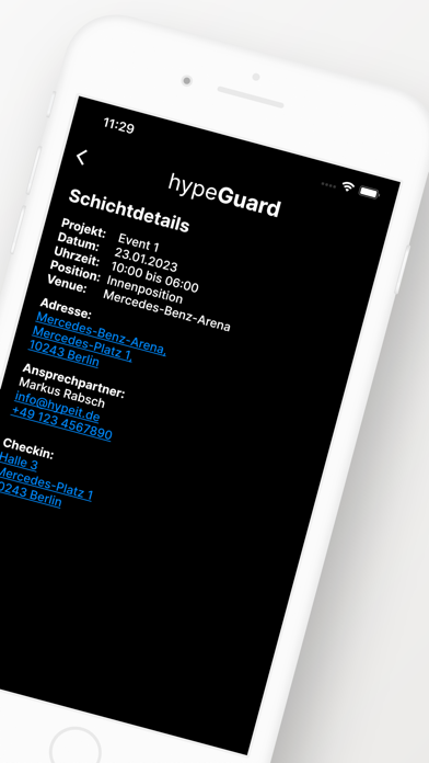 hypeGuard Mitarbeiter App Screenshot