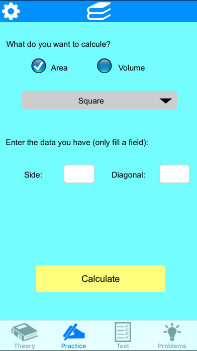 Áreas y volúmenes Screenshot