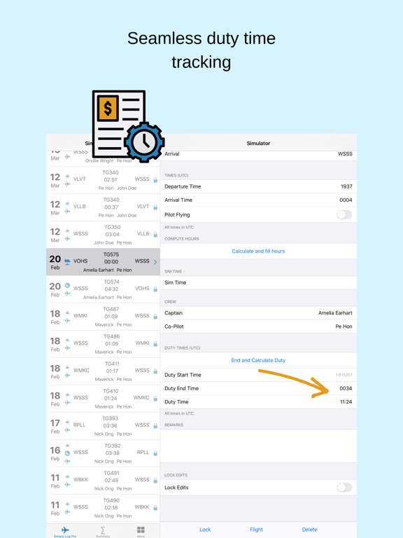 SimplyLog – Pilot Logbook iPad screenshot
