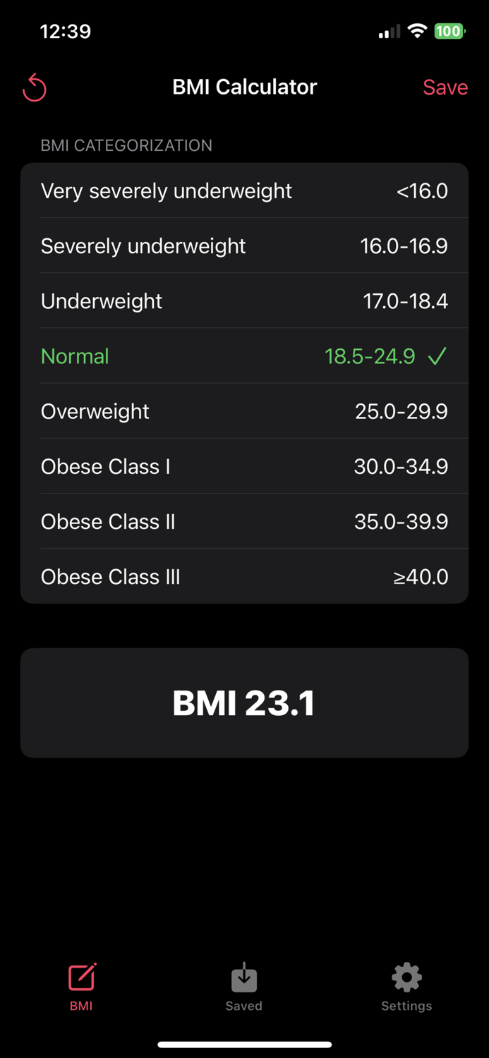 BMI Simple Tracker