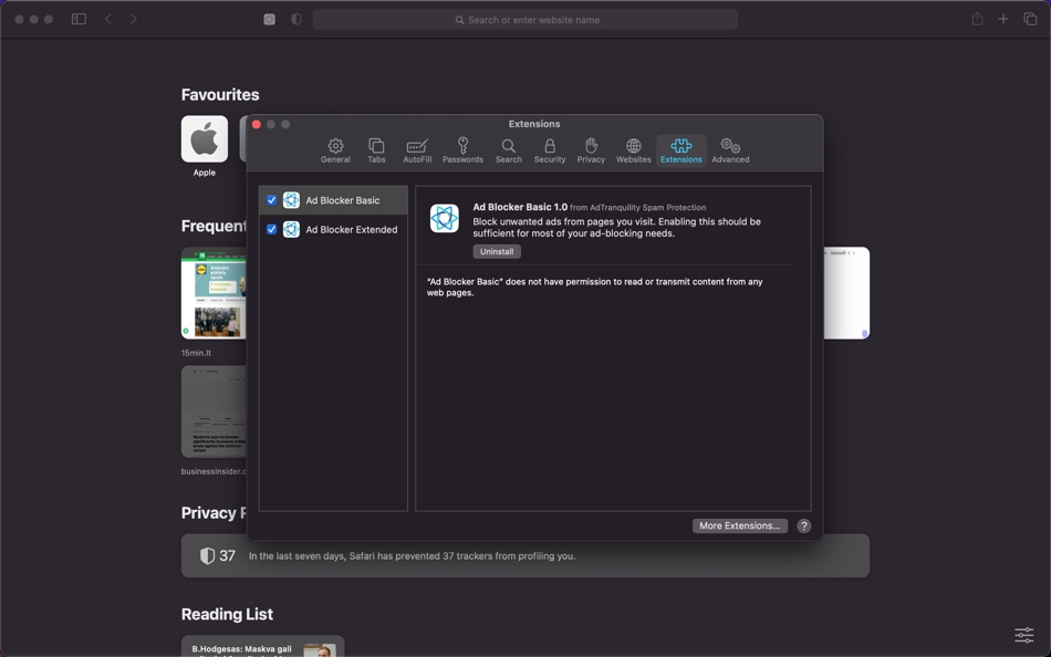 #2. AdTranquility Adblock (macOS) 由: AdTranquility