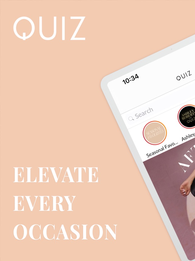 Quiz store clothing website