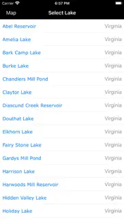 virginia-wv-nc-sc lakes fishes iphone screenshot 3