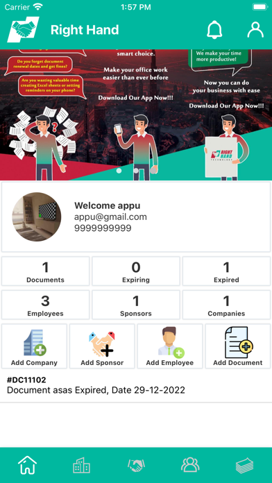 Right Hand Business Screenshot