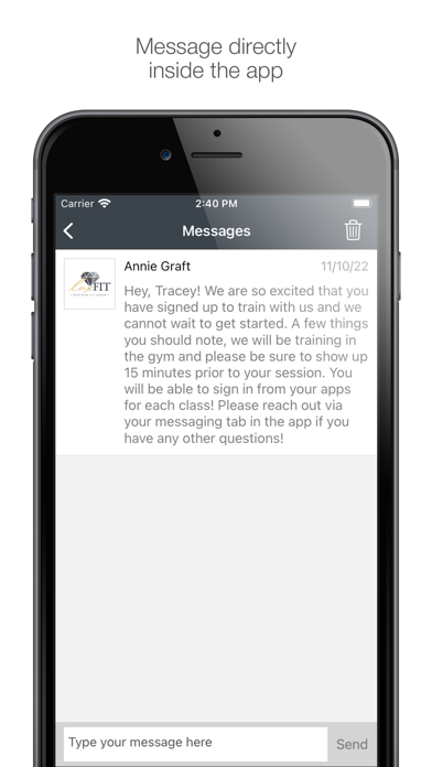 LuxFit Training Screenshot