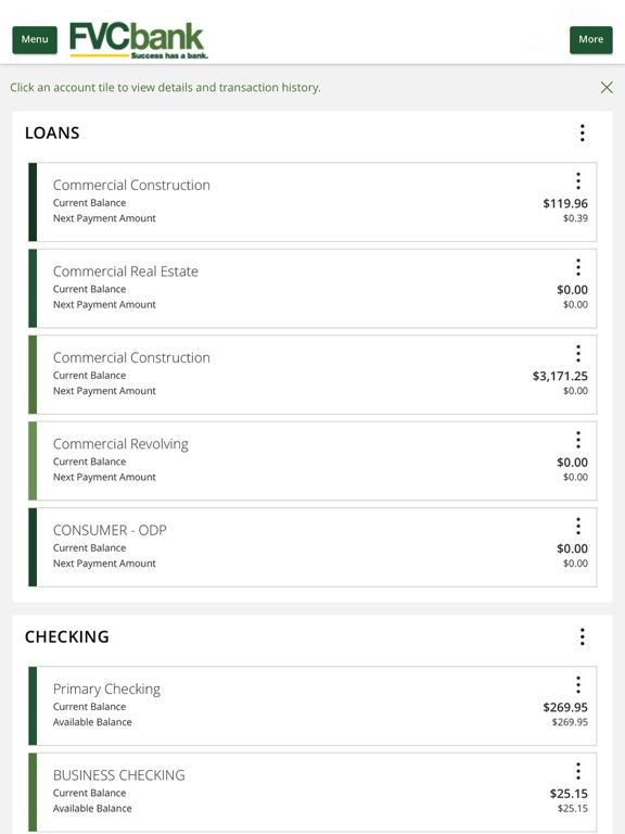 FVCbank Mobile iPad screenshot 2 - Finance app