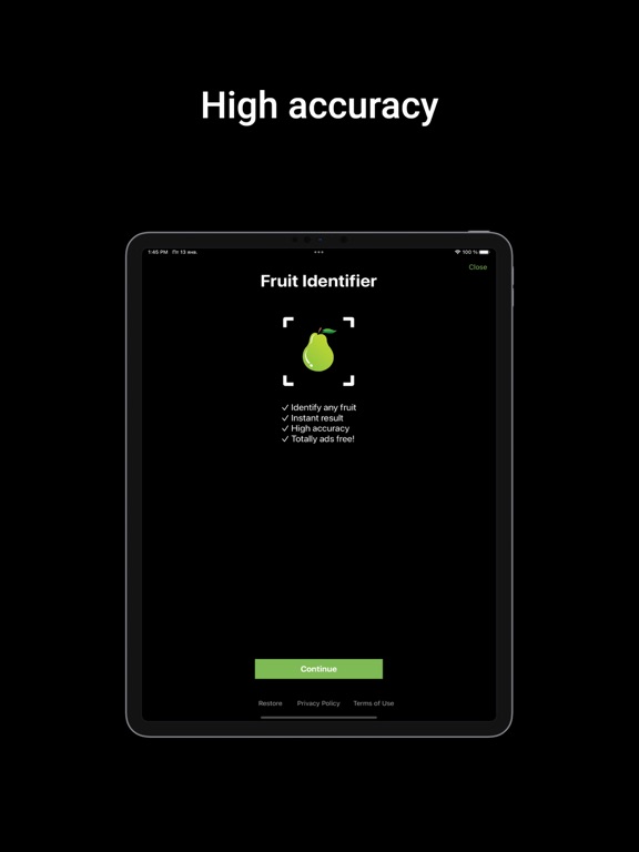 Fruit Identifier: Fruit ID iPad screenshot