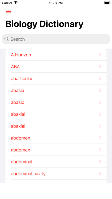 Biology Dictionary Offline Screenshot