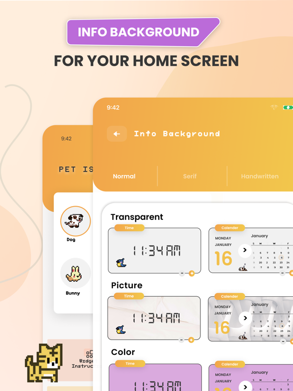 Pixel Pets- Homescreen Widget iPad screenshot 3 - Graphics & Design app