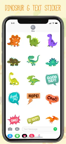 Game screenshot Dinosaur & Text Sticker Emojis apk