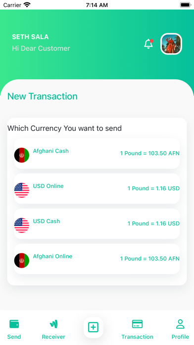 RUB Money Transfer Screenshot