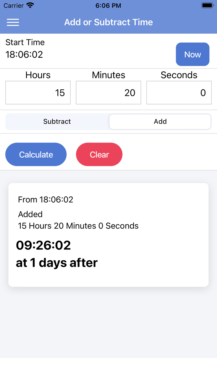 Time Duration-Add Calculator