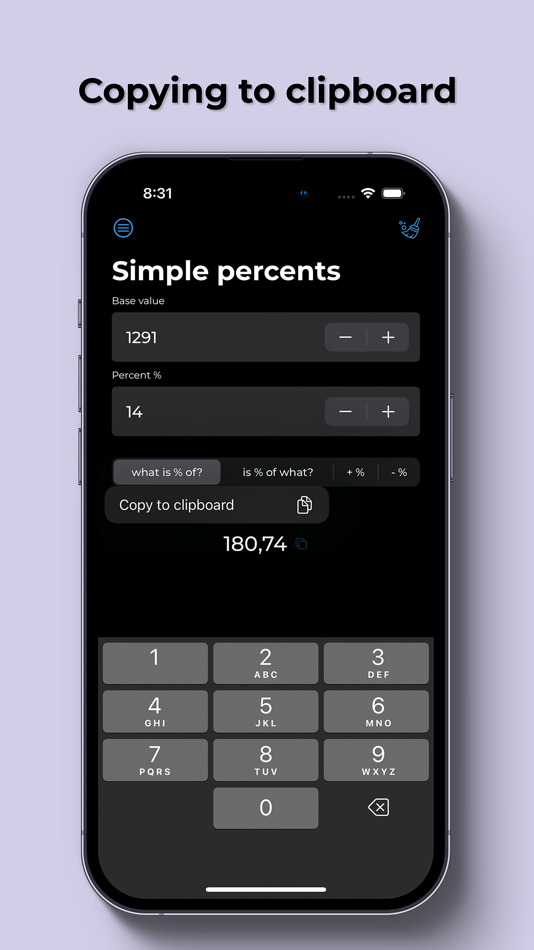 #3. The Percent Calculator (iOS) 由: Vitalii Homoniuk