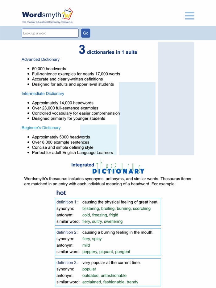 Student and ELL Dictionary