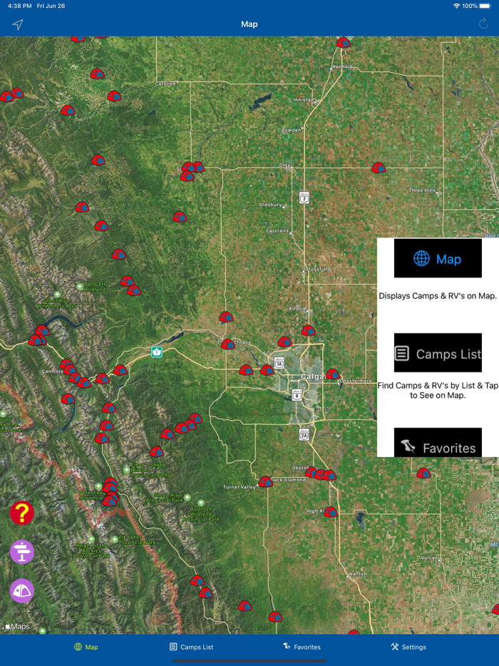 Alberta – Camping and RV spots