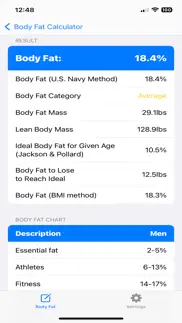 body fat percentage iphone screenshot 3