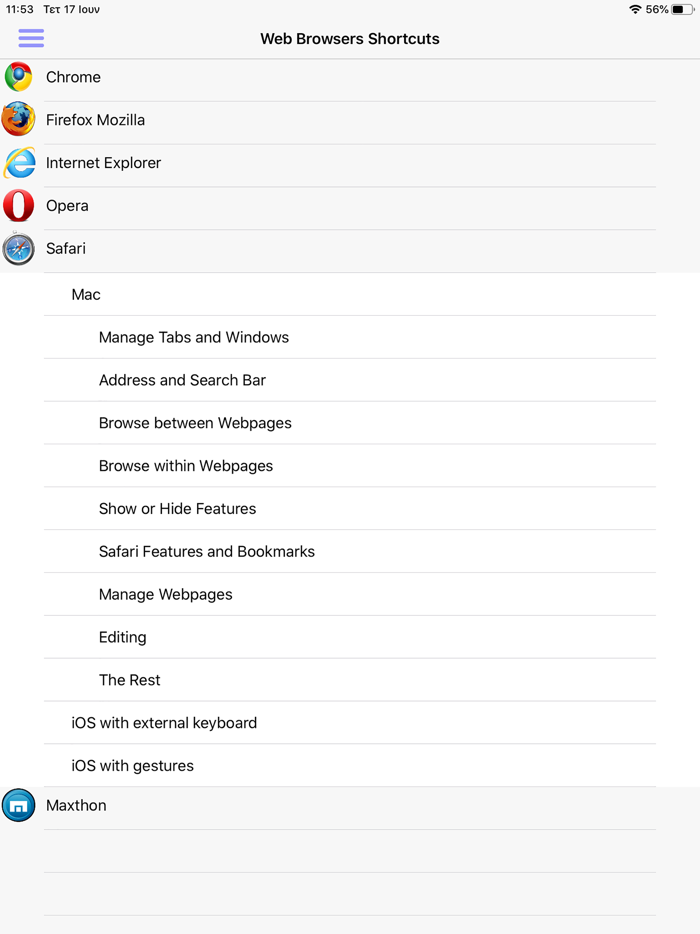Web Browsers Shortcuts