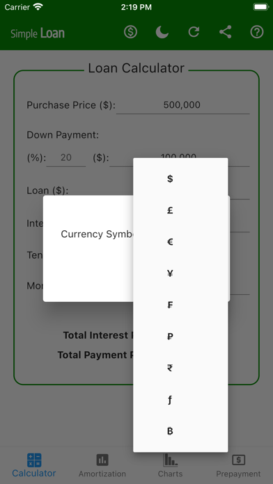 Simple Loan Calculator Pro Screenshot