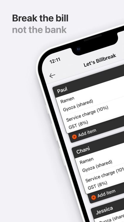 Billbreak - Split group bills